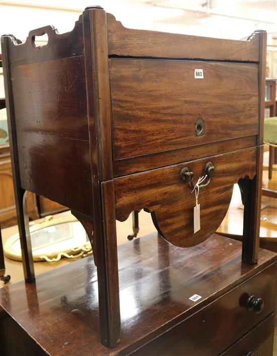 A George III mahogany night table, W.62cm